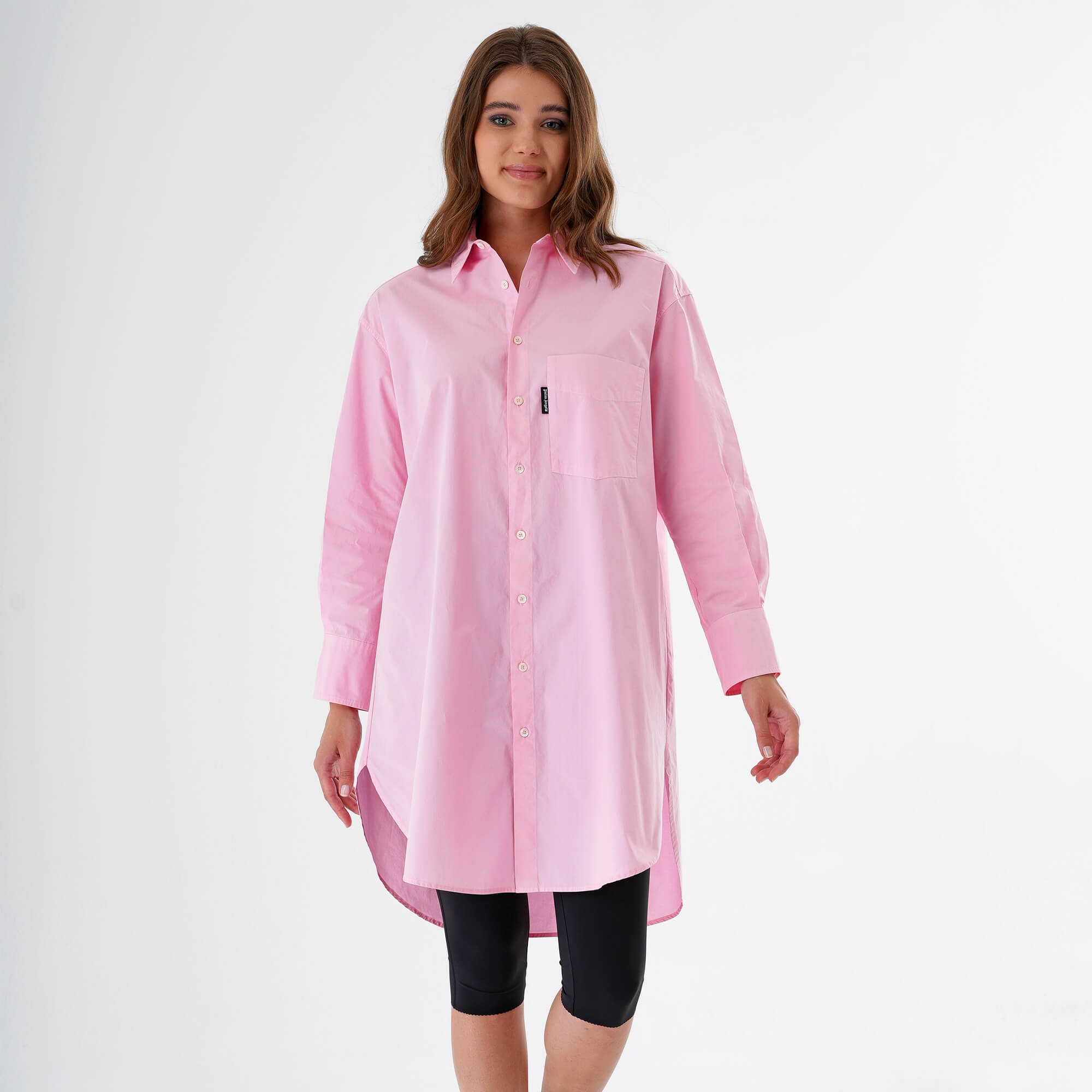 Palm Angels - Pink Foggy PA Overlogo Shirt Dress 